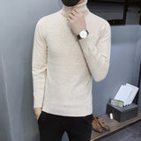 2019 Winter New Men's Turtleneck Sweaters Black Sexy Brand Knitted Pullovers Men Solid Color Casual Male Sweater Autumn Knitwear