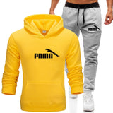 2020 hot new men's Hoodie fashion brand sportswear lining thick Sweatshirt + trousers sportswear men's autumn and winter suit