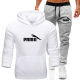 2020 hot new men's Hoodie fashion brand sportswear lining thick Sweatshirt + trousers sportswear men's autumn and winter suit