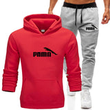 2020 hot new men's Hoodie fashion brand sportswear lining thick Sweatshirt + trousers sportswear men's autumn and winter suit