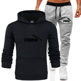 2020 hot new men's Hoodie fashion brand sportswear lining thick Sweatshirt + trousers sportswear men's autumn and winter suit