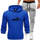 2020 hot new men's Hoodie fashion brand sportswear lining thick Sweatshirt + trousers sportswear men's autumn and winter suit